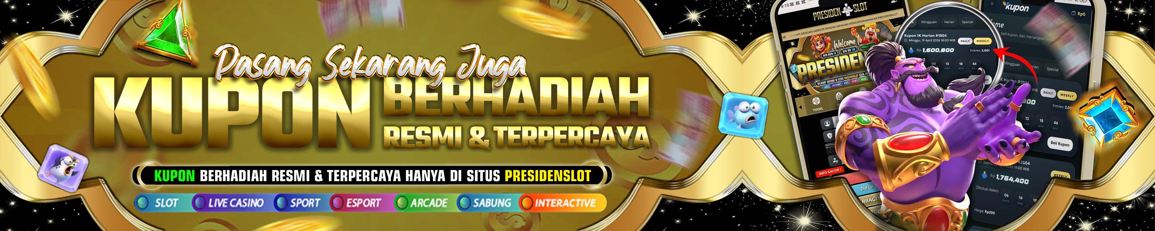 KUPON BERHADIAH PRESIDENSLOT